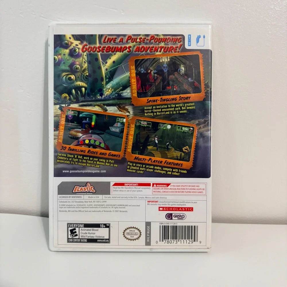 Nintendo Wii Video Game Goosebumps HorrorLand CIB Complete E10+ w/ manual